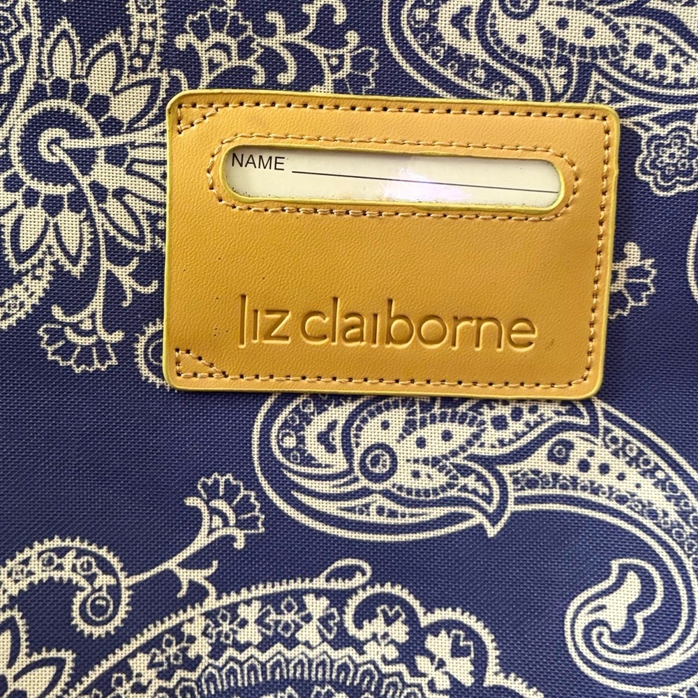 NWOT Y2K Liz Claiborne Purple Paisley Travel Rolling Duffle Bag - Picture 4 of 4